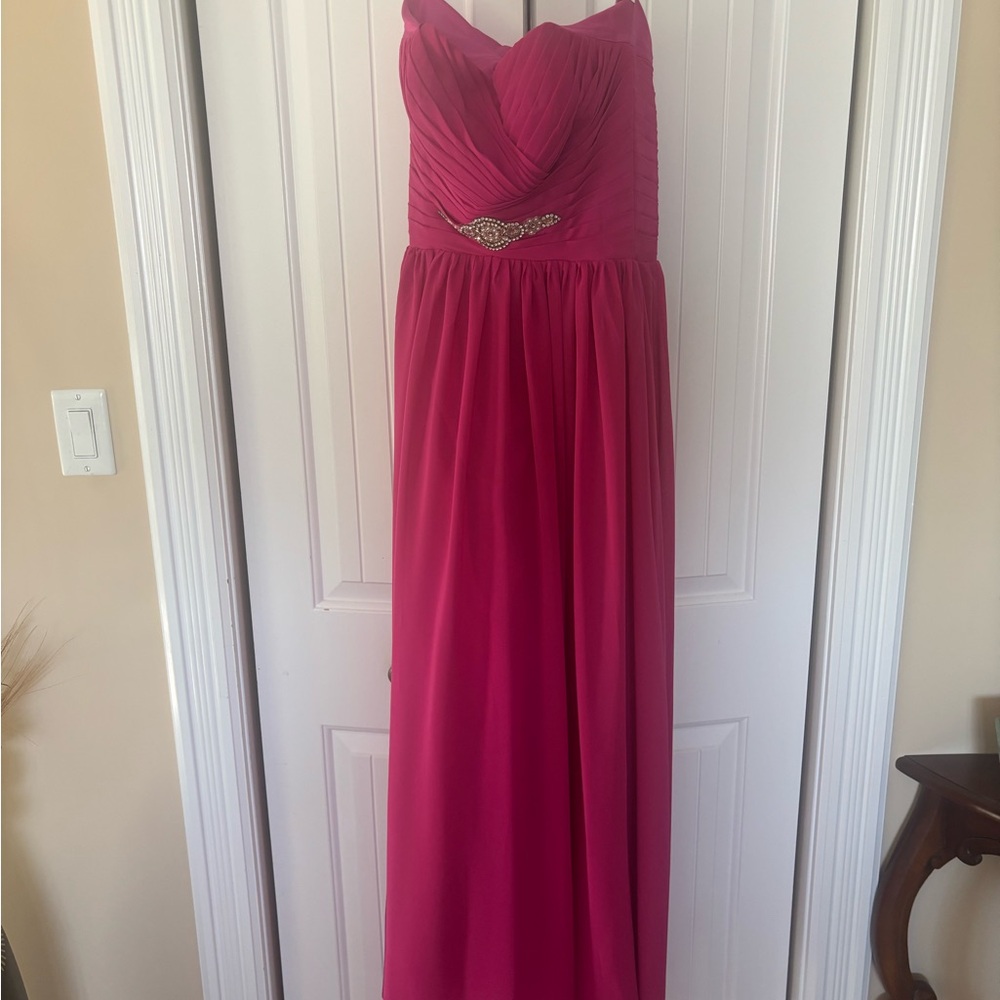 Elegant Pink Strapless Dress